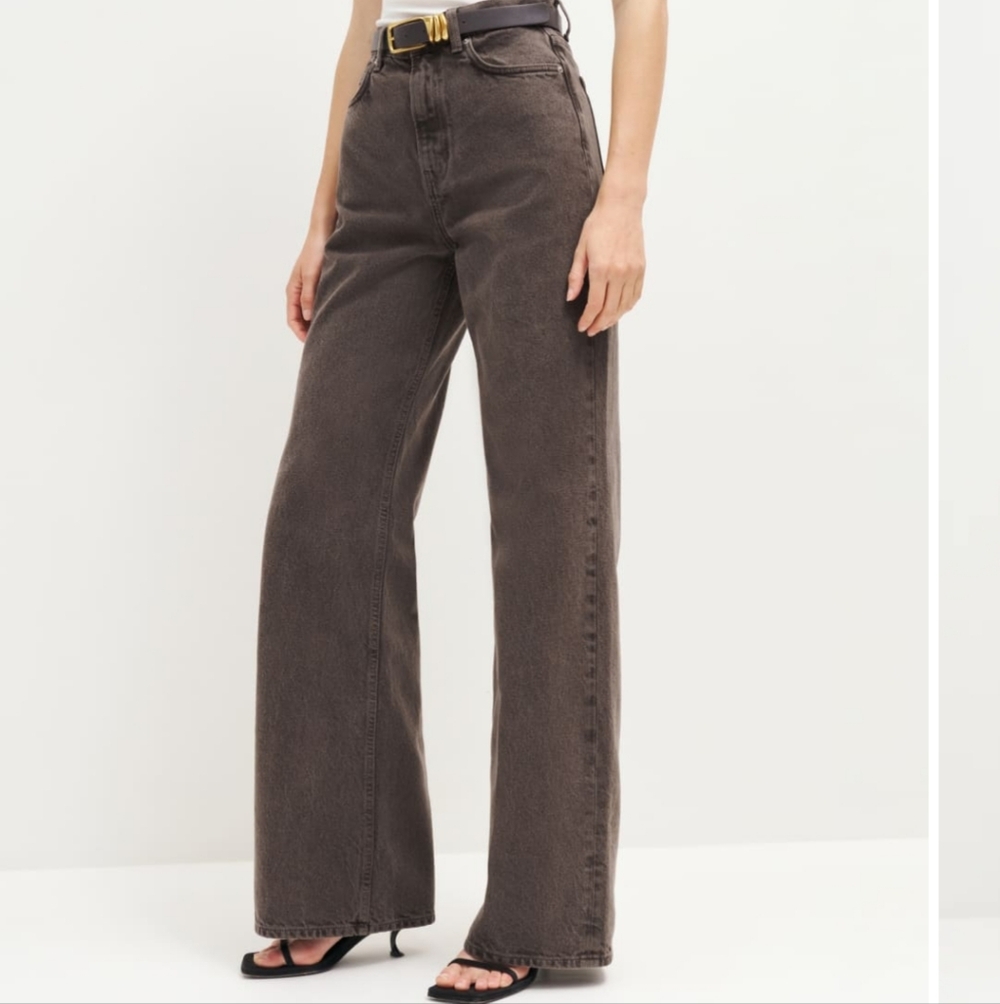 Reformation - Cary Wide-Leg Jeans, Brown, 28